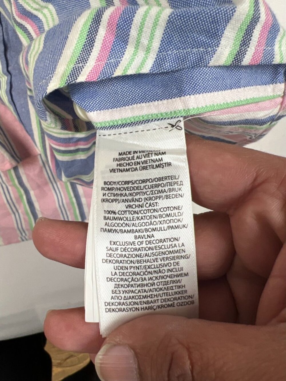 Polo Ralph Lauren Men L Classic Fit Multi Color Striped Fun Shirt Oxford Cotton - Picture 5 of 10